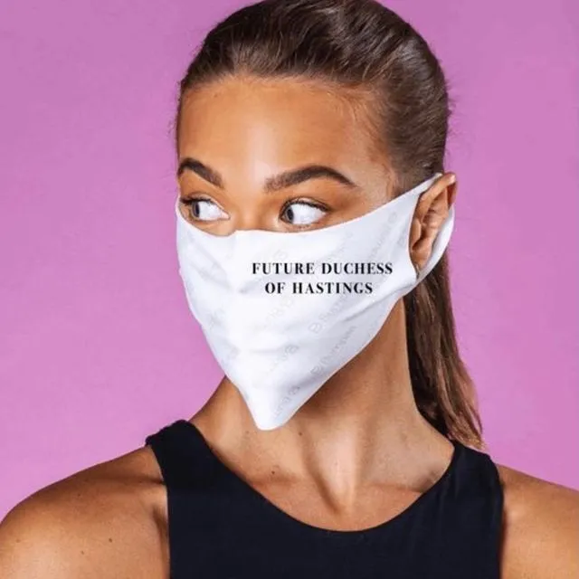Bridgerton inspired Face Mask featuring phrase Future Duchess of Hastings