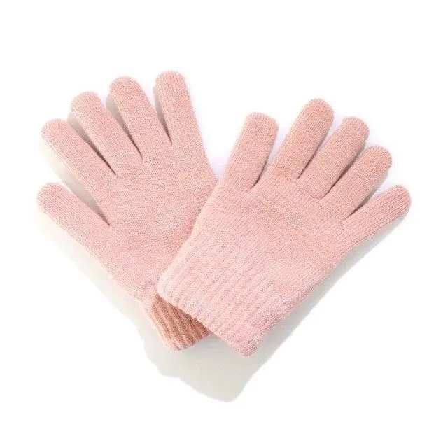 GLVM-004C Pink Winter Woolly Knitted Gloves