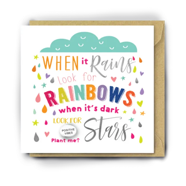 WHEN IT RAINS LOOK FOR RAINBOWS pack of 6