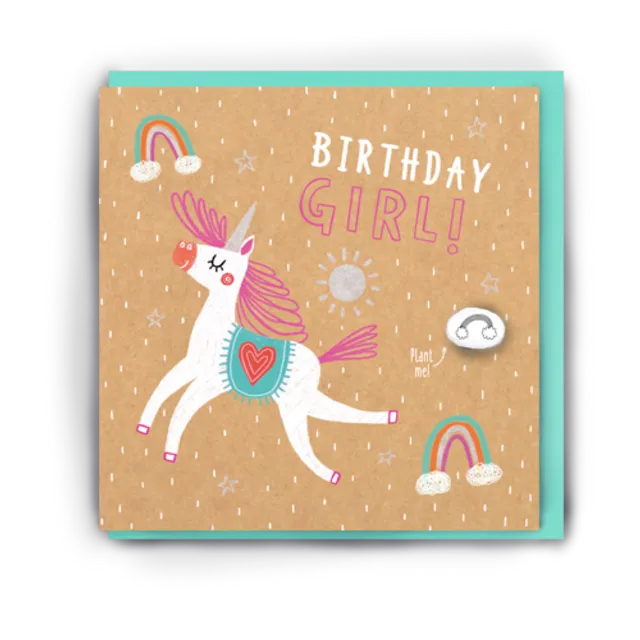 BIRTHDAY GIRL UNICORN CARD pack of 6