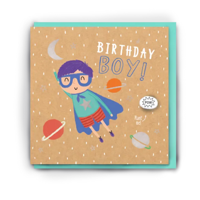 BIRTHDAY BOY SUPERHERO CARD pack of 6