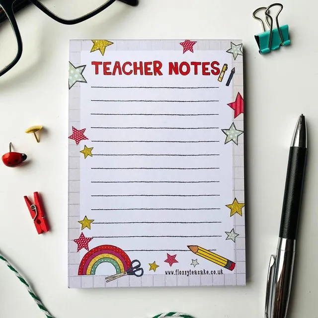 Teacher Notes A6 Notepad