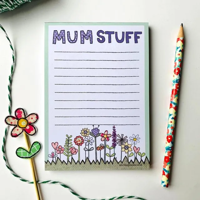 Mum Stuff A6 Notepad