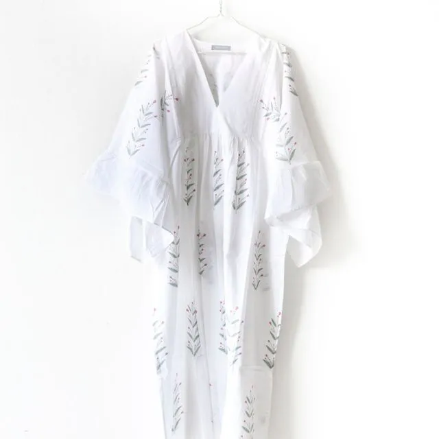 Lounging Maxi Dress - White/print