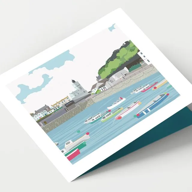 PORTHLEVEN HARBOUR CORNWALL Greeting Card