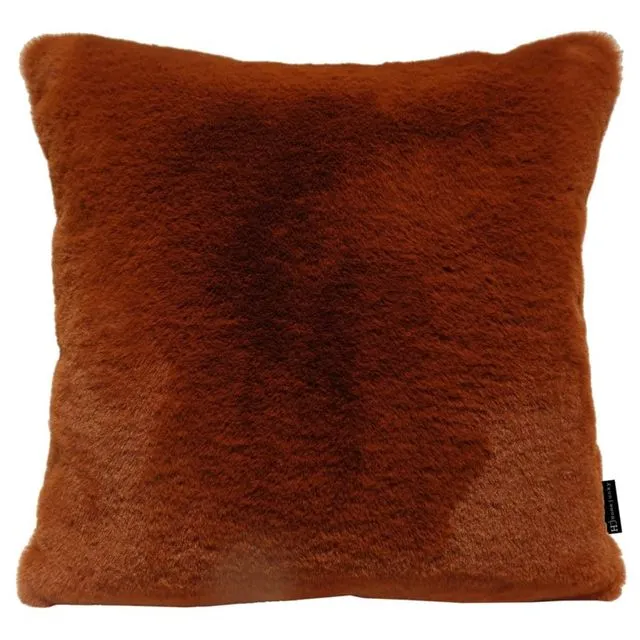Mink Coral Red Fur Cushion (45x45 cm)