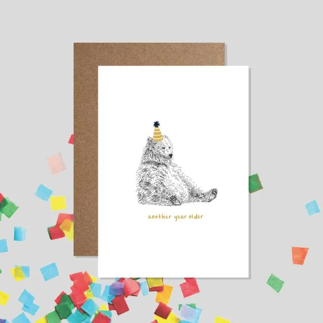 'Another Year Older' Bear Funny Birthday Card
