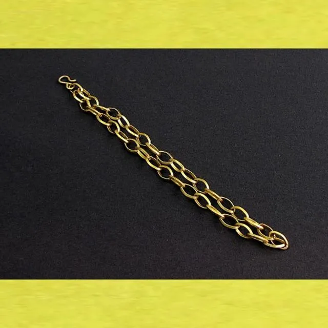 Bracelet link chain 2-row with S clasp mat goldplated