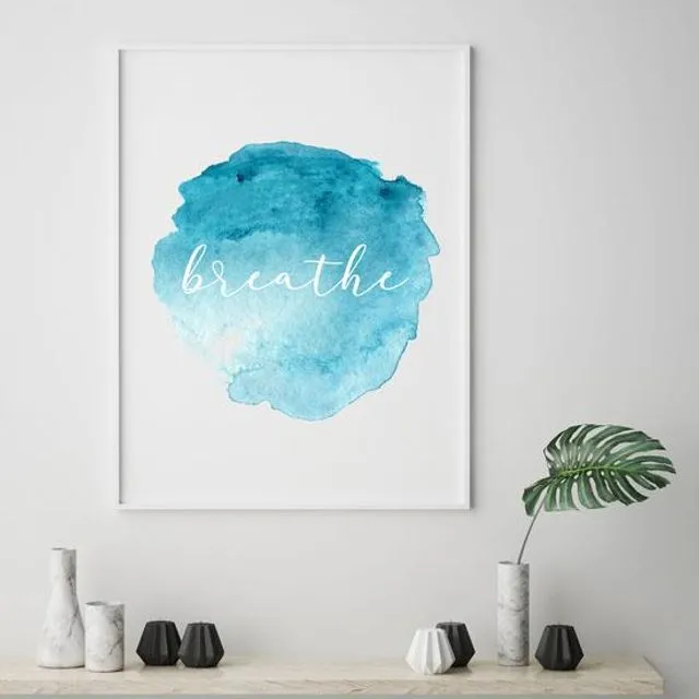 Breathe Quote Framed Print