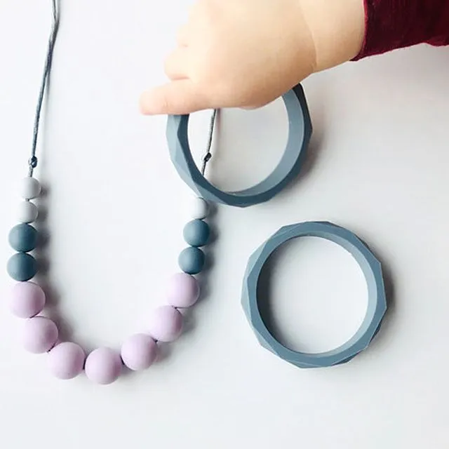 Betty - Lilac & Greys Teething Necklace