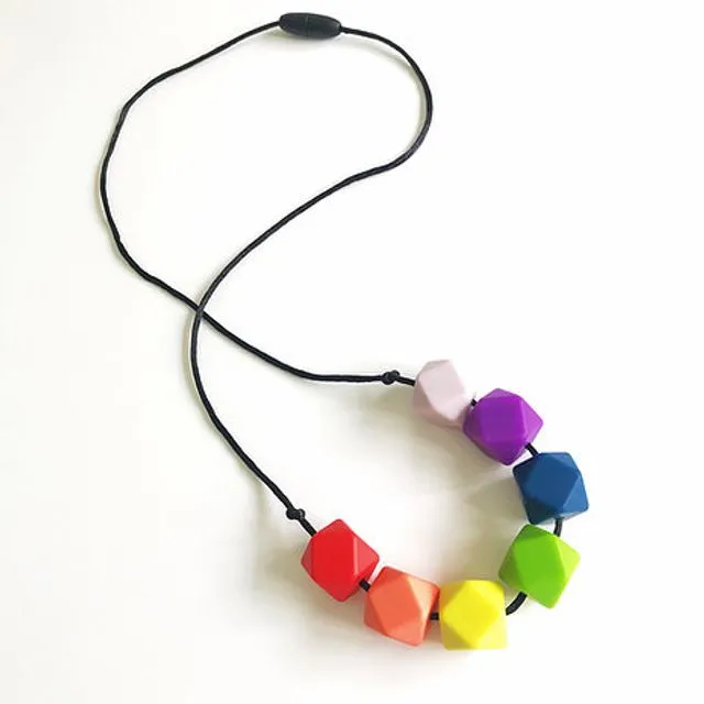 Rainbow 7 Hex Teething Necklace