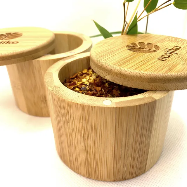 Sustainable Bamboo Salt and Spice Pot