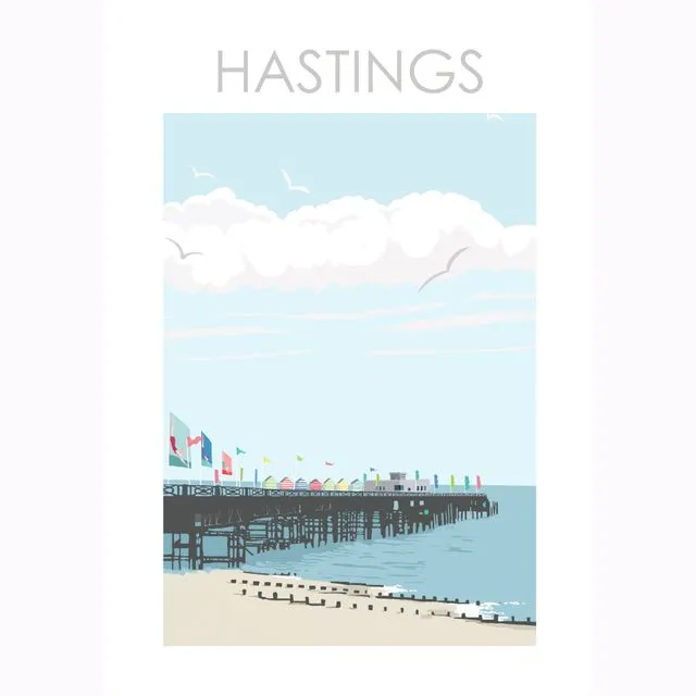 HASTINGS PIER SUSSEX ART PRINT A4/ A3/ A2