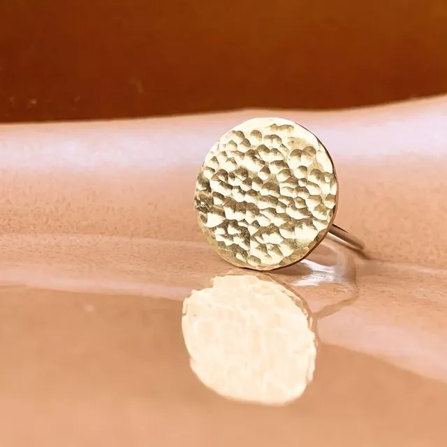 Gold Moon Ring - Eco Silver with Brass