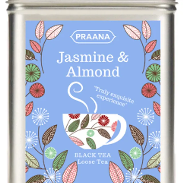 Black Tea with Jasmine Bud and Almond - Gift Tin 100g ( Pack of 6)