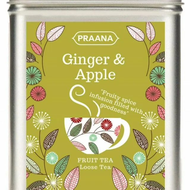 Ginger & Apple Fruit Tea - Gift Tin 100g ( Pack of 6)