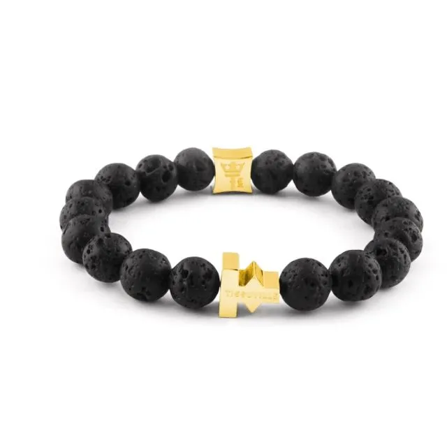 The Pulse Lava Stone Bracelet – Men - Gold