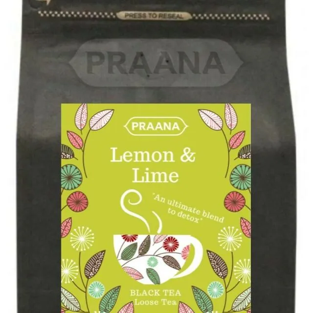 Black Tea with Lemon & Lime Pieces - Retail Pack 100g ( Pack of 6)