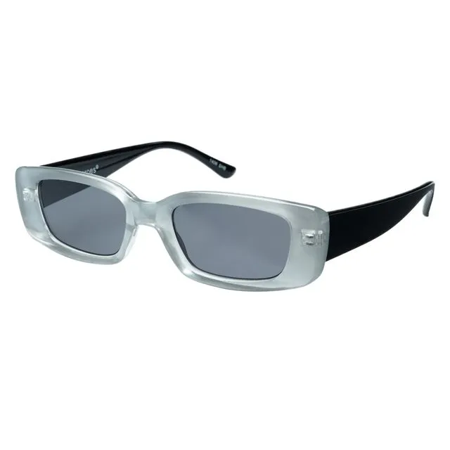 VERTIGO Sunglasses - Black & Transparent frame with Grey lenses - Sunheroes