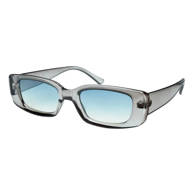 VERTIGO Sunglasses - Clear Grey frame with Ocean Blue lenses - Sunheroes