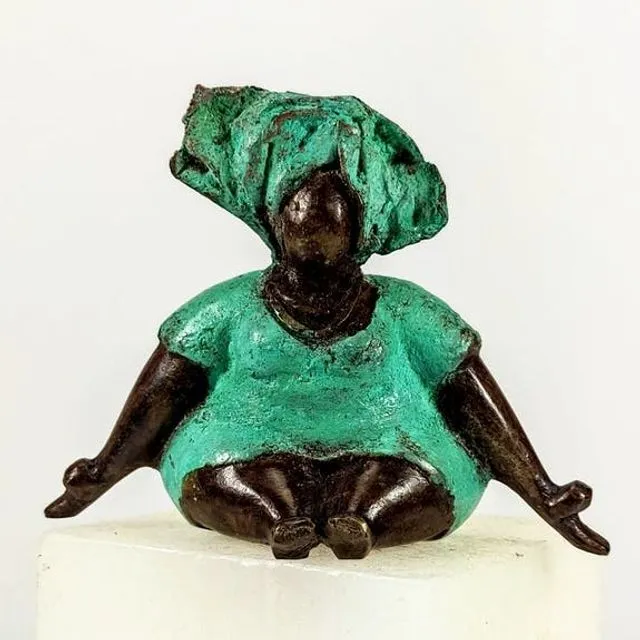 Bronze Sculpture "Bobaraba Ii" By Hamidou Ouedraogo Unique Different Colors