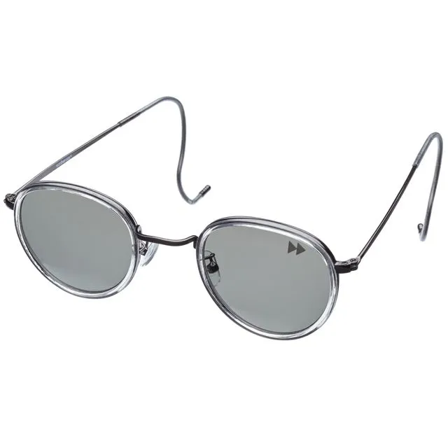 HAKU Sunglasses- Gunmetal & Clear frame with Grey/Green lenses - Sunheroes