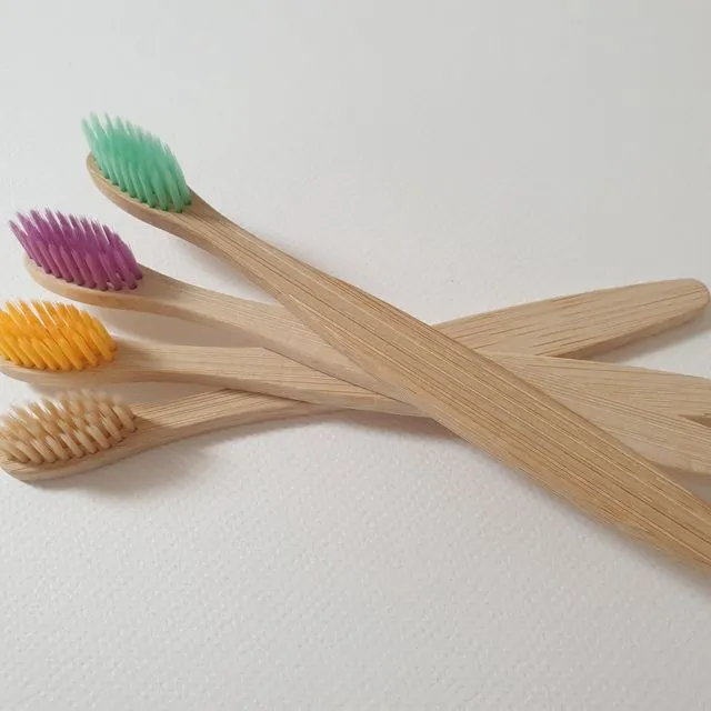 Children's bamboo toothbrush - assorted colours