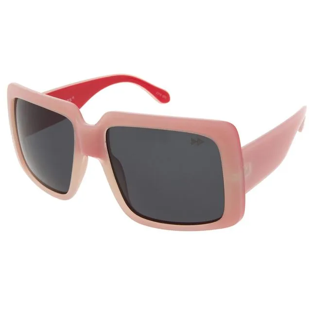 Eve Premium Sunglasses - Pink & Red frame with Grey Polarized lenses - Sunheroes