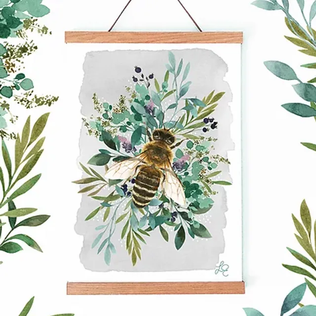 Botanical Bee Fine Art Print