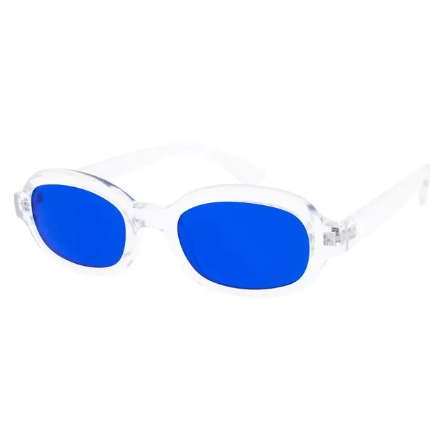 HELLA Sunglasses - Clear frame - Blue lens - Sunheroes