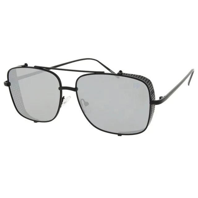 Urban Sunglasses - Black frame with Silver Mirrored lenses - Sunheroes