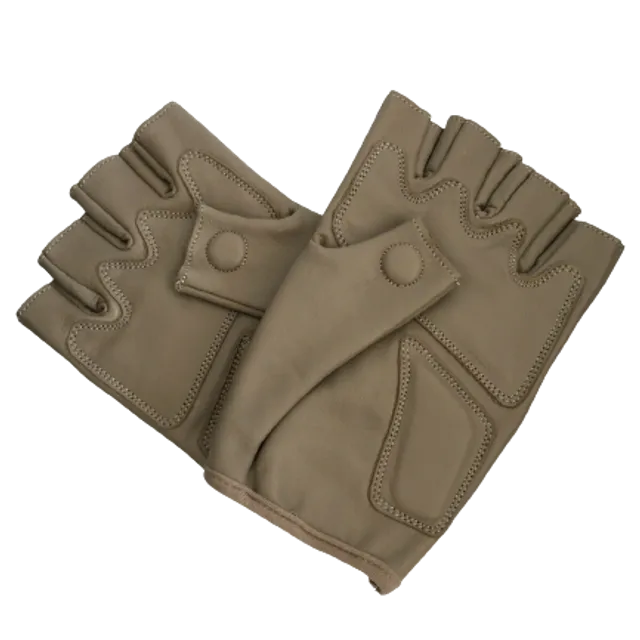 LEATHER HALF FINGER MENS CYCLING GLOVES BIKE PADDED BICYCLE FINGERLESS SPORTS - Export quality with 60-day return policy