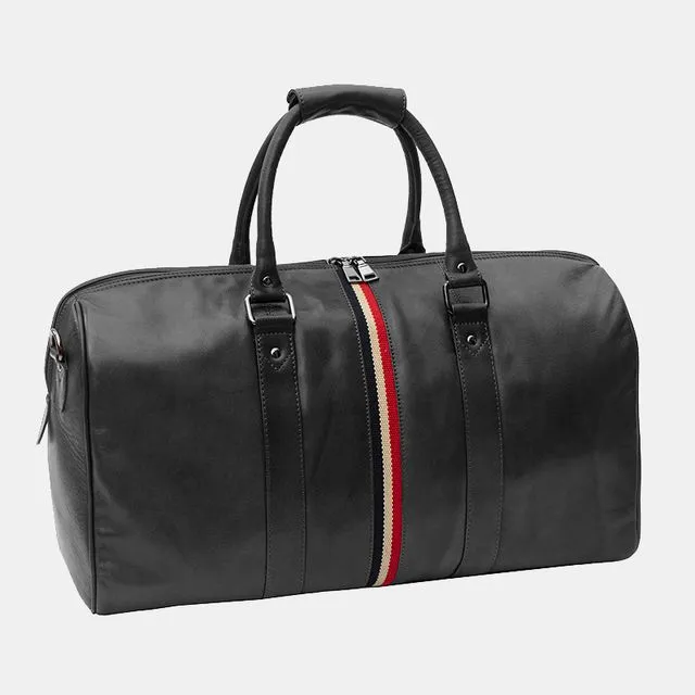 Texan Leather Black Holdall Duffle Bag - 8410