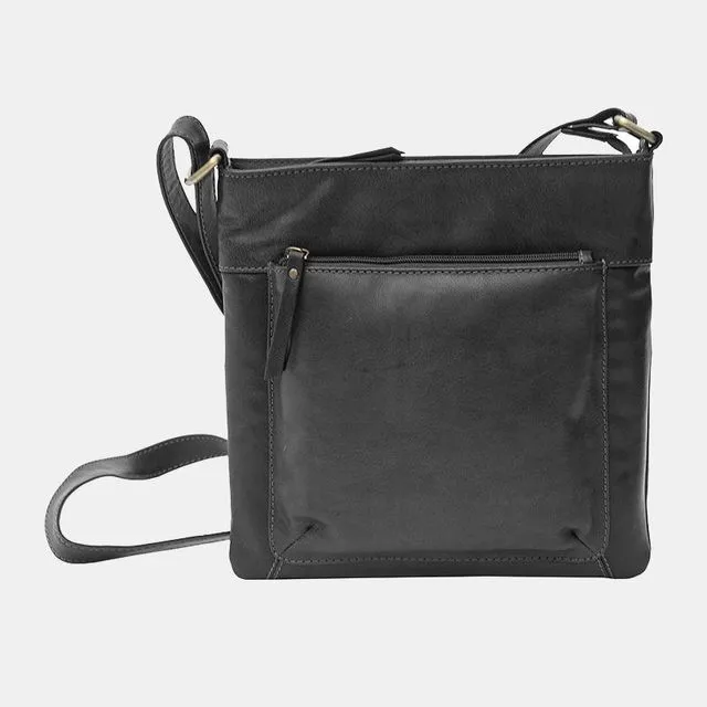 Texan Leather Black Handbag - 843