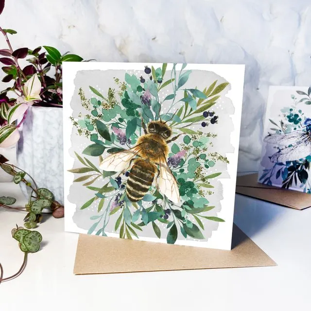Botanical Bee Greeting Card
