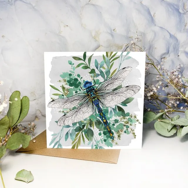 Botanical Dragonfly Greeting Card