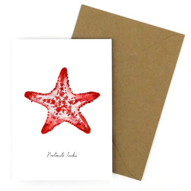 Crown of Thorns Starfish A6 Greetings Card