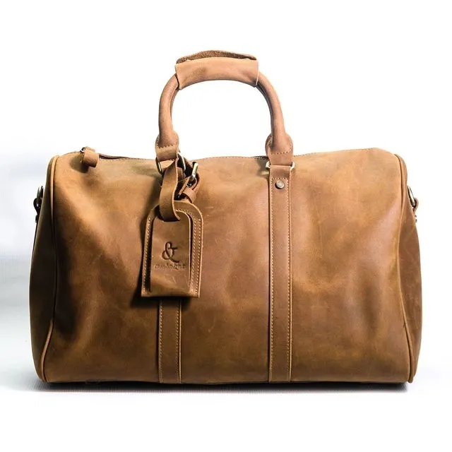 London Leather Duffle Bag - Camel