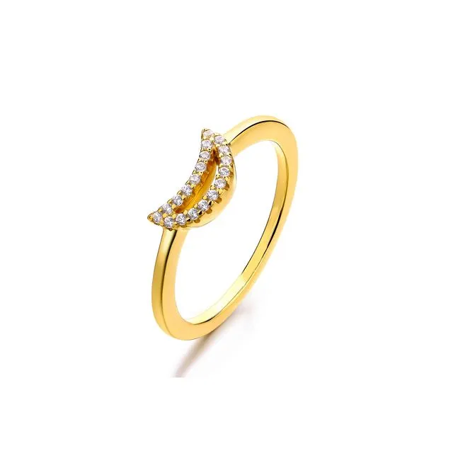 EMOJI HAPPY GOLD PLATED SILVER RING