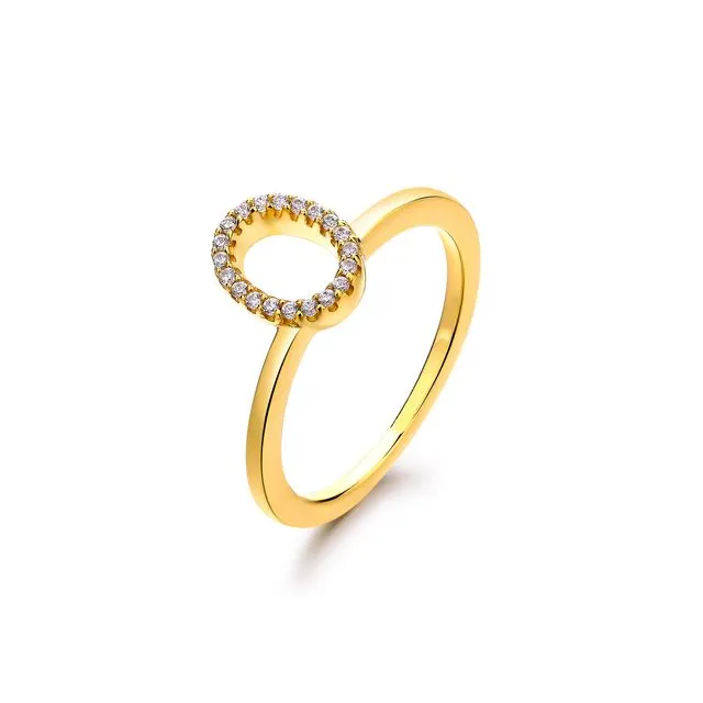 EMOJI SURPRISE SURPRISE GOLD PLATED SILVER RING