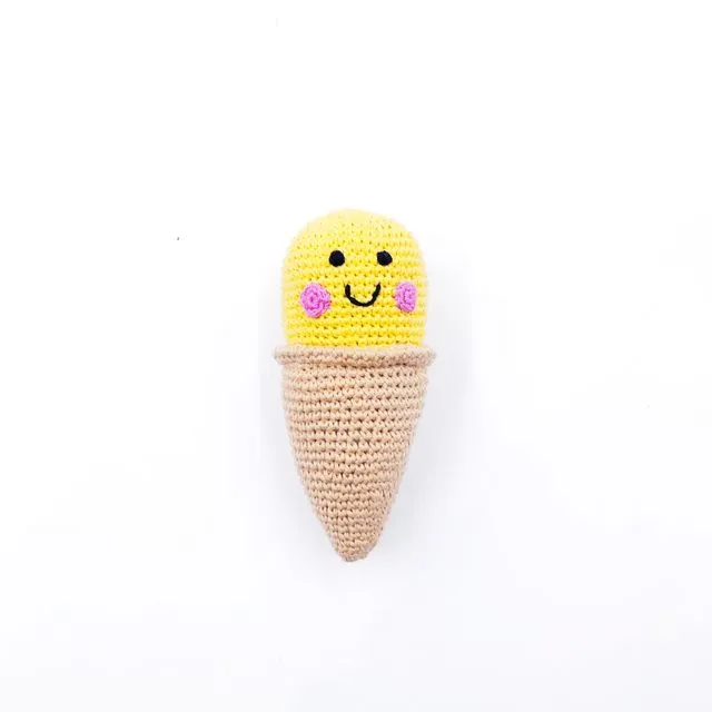 Baby soft Toy Friendly ice cream rattle - Vanilla