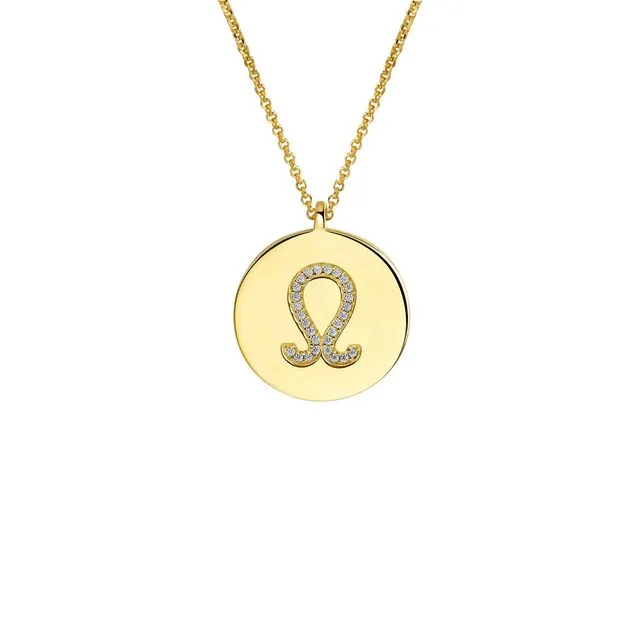 GOLD PLATED SILVER ZODIAC NECKLACE - LEO