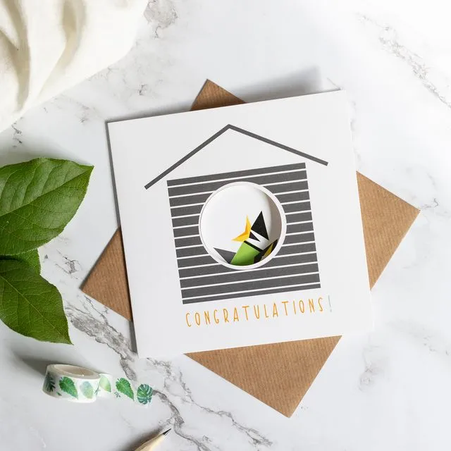 Birdhouse Card - New Hatchling