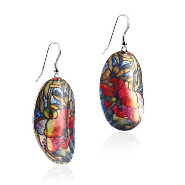 "Stained Glass" Flower Earrings (Aluminium)
