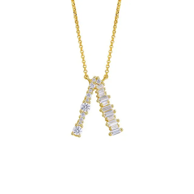 GOLD PLATED STERLING SILVER INITIAL NECKLACE - LETTER A