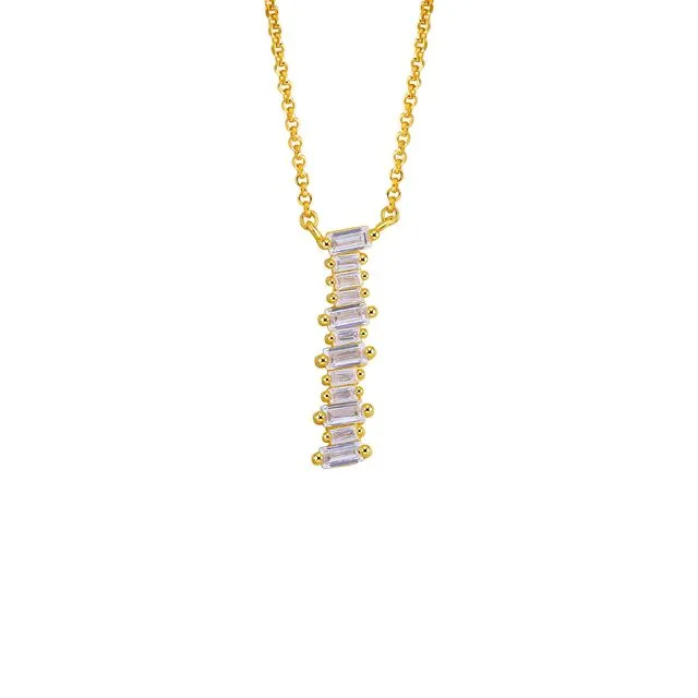 GOLD PLATED STERLING SILVER INITIAL NECKLACE - LETTER I