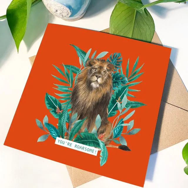'You're Roarsome!' Lion Greeting Card