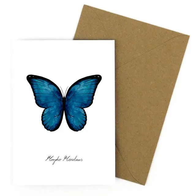Morpho Butterfly A6 Greetings Card