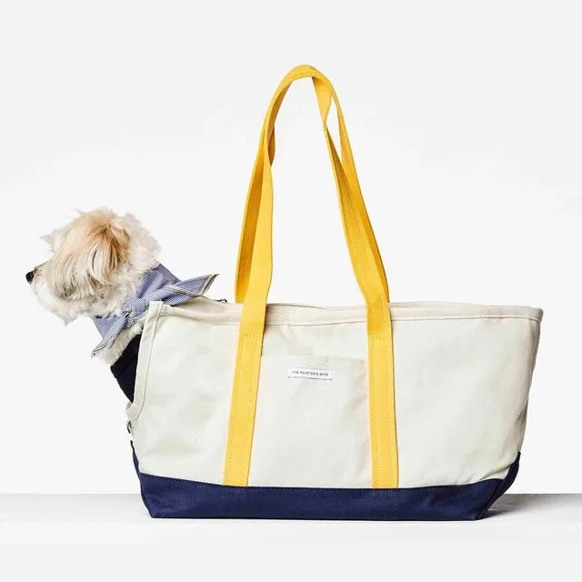 Constantin navy and yellow dog carrier bag
