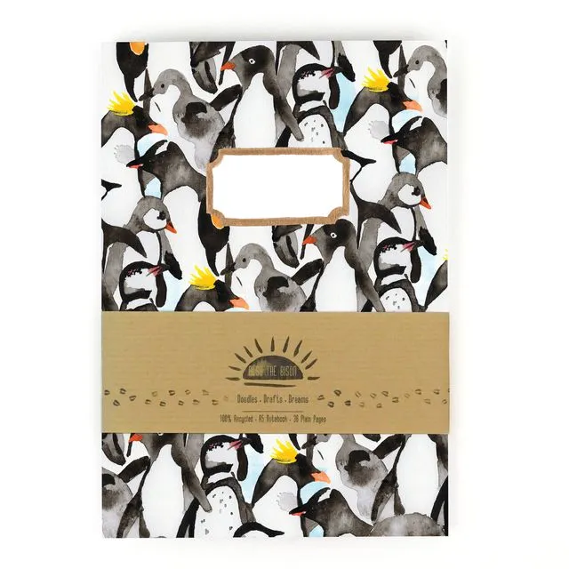 Waddle of Penguins Print A5 Notebook